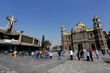 Obraz premium Plaza in front of the Basilica of the Virgin of Guadalupe amid the Coronavirus, COVID-19 pandemic, in Mexico City, Mexico.