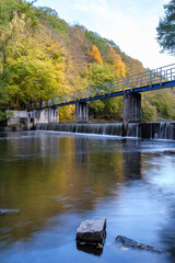 long exposure river in a small dam