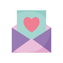 envelope with one card and one heart coming out of it