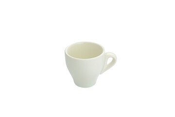 
White cups side view. On a white isolated background