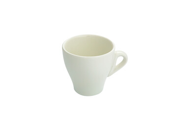 
White cups side view. On a white isolated background
