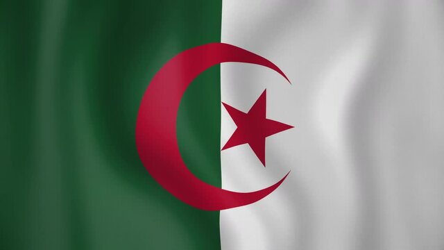 Algeria animated flag. Seamless loop. 4K