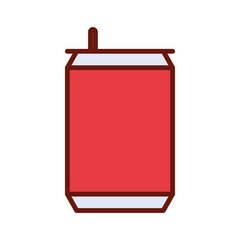 can of soda with a red color on a white background