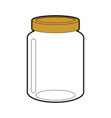 Glass jar isolated. Mason Jar Half Gallon. vector illustration