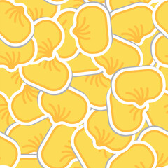 Baozi pattern seamless. Chinese dumplings background. Traditional food in China texture. vector ornament