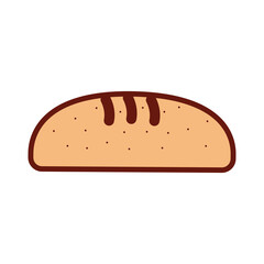 bread baked on a white background