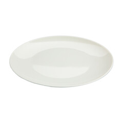 White plate side view. On a white isolated background
