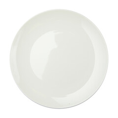 White plate top view. On a white isolated background
