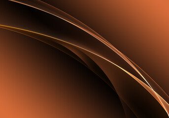 Abstract background waves. Black and jaffa orange abstract background for wallpaper or business card