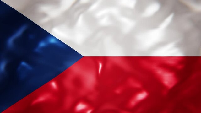 Realistic looping 3D animation of the national flag of the Czech Republic rendered in UHD