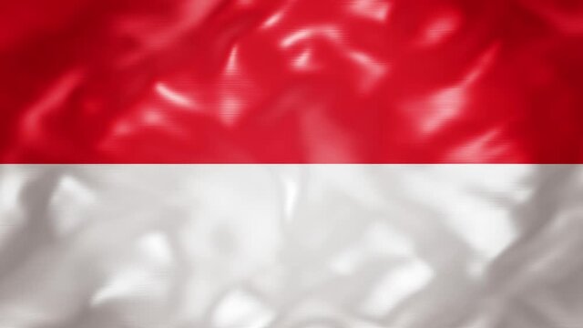 Realistic looping 3D animation of the national flag of Indonesia rendered in UHD