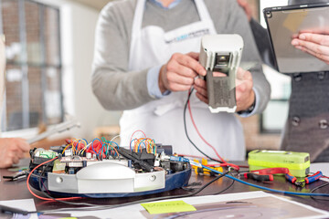 a team of engineers working on a new prototype