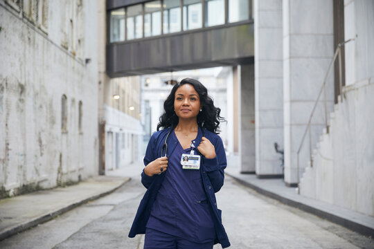 Portrait of Registered Nurse outside Hospital