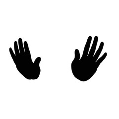 a pair hands silhouette vector