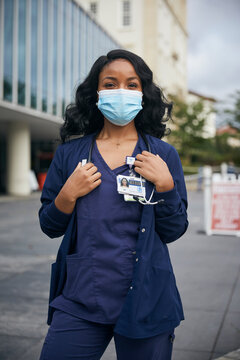 Portrait of Registered Nurse outside Hospital