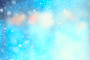 abstract blue background snow snowflakes, new year, glow design