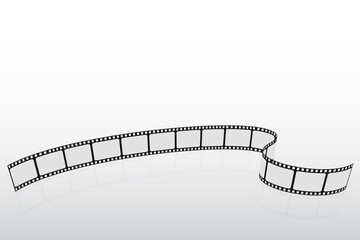 Realistic 3D film strip in perspective. Cinema Background. Template poster for cinema festival. Movie design with cinema strip for advertisement, festival, brochure, poster, banner or flyer. EPS 10 - obrazy, fototapety, plakaty