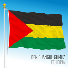 Benishangul-Gumuz regional flag, Republic of Ethiopia, vector illustration