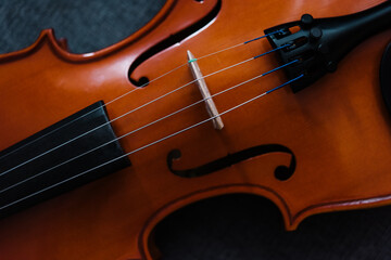 Fototapeta premium Top down view of a violin