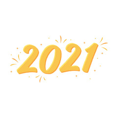 2021 Text, Happy New Year, New Year Background Vector Illustration
