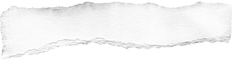 White deckled edges paper tears on the white isolated background. Creative collage pieces of paper textures.