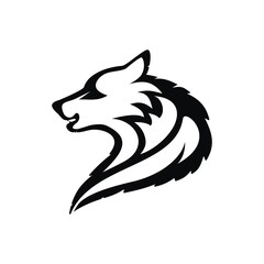 Silhouette of a wolf's head