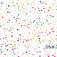 Seamless Pattern with Colorful Stars.