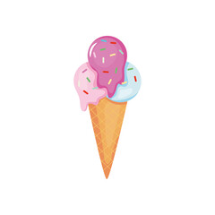 sweet ice cream cone with sprinkles, colorful design