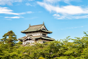 Fototapeta na wymiar The Old Hirosaki Castle in Northern Japan