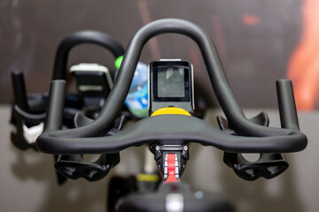 Bicycle, training equipment at the gym