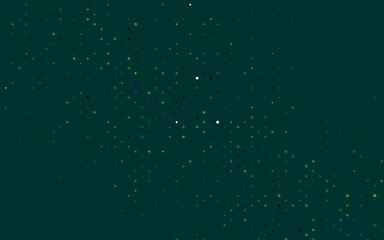 Light Blue, Green vector cover with spots. Glitter abstract illustration with blurred drops of rain. Pattern for beautiful websites.