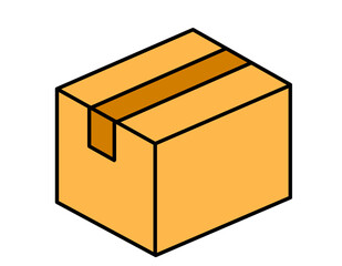 段ボール箱(茶色線)