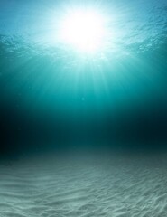 Background of sun beams through clear water