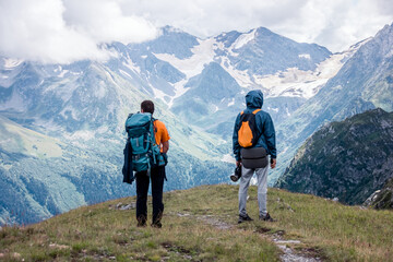 Obraz premium Photos of people. Mountains of the Caucasus. Travel to Arkhyz. Fascinating views