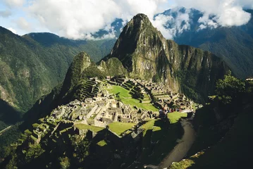 Foto op Canvas Mountains green landscape with ruins in Peru © Cristina