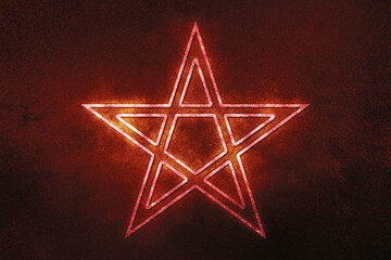 Pentagram symbol, five pointed star, Satanism