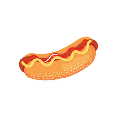 fast food concept, hot dog icon, colorful design