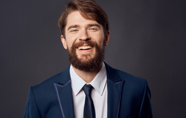 Man in suit emotions cropped professional business executive