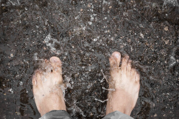 Barefoot through the puddles