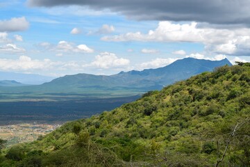 Fototapeta na wymiar View of the mountains in rural Kenya