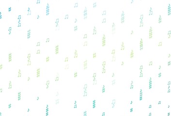 Light Green, Yellow vector template with musical symbols.