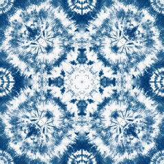 Tie dye seamless tile pattern. Watercolor pattern design on subtle white fabric texture.