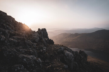 sunset in the mountains