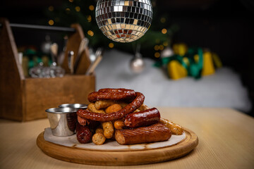 Grilled hunting sausages. Until the new year and Christmas
