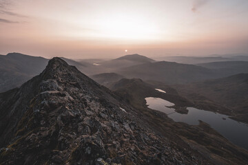 sunset in the mountains