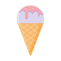 ice cream with a purple color in a cone