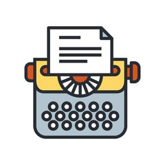 Typewriter vector icon in flat style.