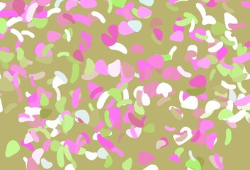 Light pink, green vector template with memphis shapes.