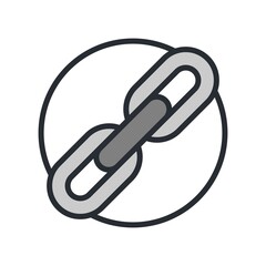 SEO link building icon illustration for website design, ads banner, logo elements.