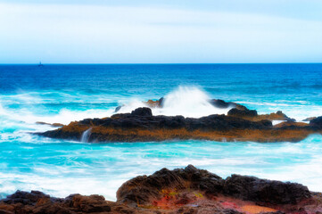 Obraz premium Copyspace of geological features on Oregon Coast